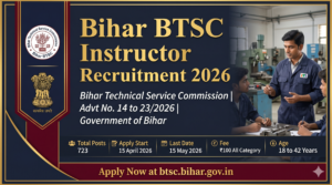 Bihar BTSC Instructor Recruitment 2026