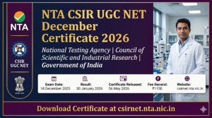 NTA CSIR UGC NET December Certificate 2026