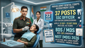 Indian Army Dental Corps Recruitment 2026