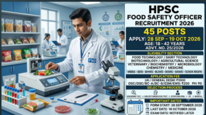 HPSC Food Safety Officer Recruitment 2026