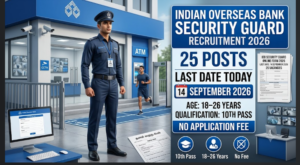 Indian Overseas Bank Security Guard Recruitment 2026