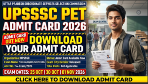 UPSSSC PET Admit Card 2026