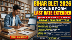 Bihar Library Eligibility Test BLET Online Form 2026