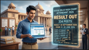 DSSSB Delhi High Court Attendant Result 2026