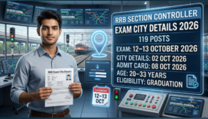 RRB Section Controller Exam City Details 2026