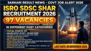ISRO SDSC SHAR Various Post Recruitment 2026