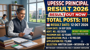 UPESSC Principal Result 2026