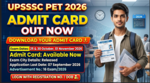 UPSSSC PET Admit Card 2026