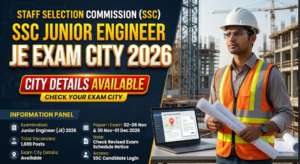 SSC Junior Engineer JE Exam City Details 2026