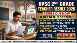 RPSC 2nd Grade Teacher Result 2026