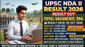 UPSC NDA II Result 2026