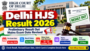 Delhi HJS Result 2026 – Preliminary Result and Revised Mains Exam Date
