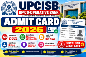 UPCISB UP Cooperative Bank Admit Card 2026